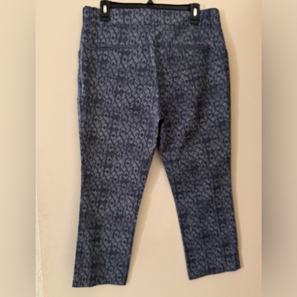 ANTHROPOLOGIE Cartonnier Charlie Trouser Women’s Side Zip Blue W/Gray Pattern 12 - Picture 2 of 9